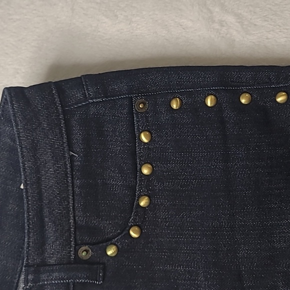Michael Kors dark blue jeans, stud detail on legs and pockets - Picture 3 of 8